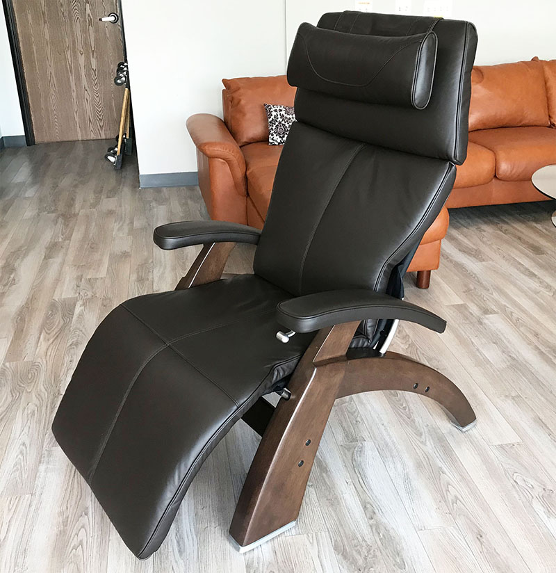 Espresso Top Grain Leather PC-420 Perfect Chair Classic Manual Recline Recliner by Human Touch