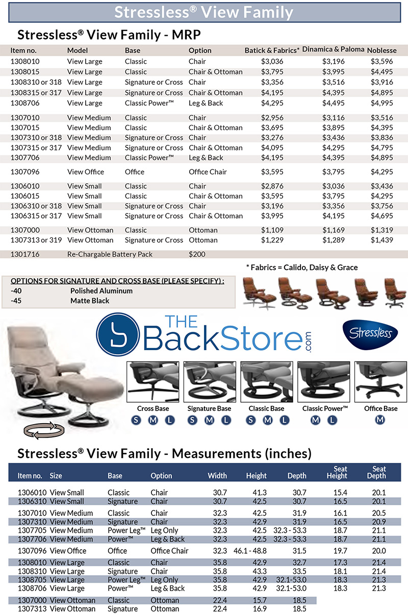 Stressless View Leather Recliner Chair and Ottoman by Ekornes