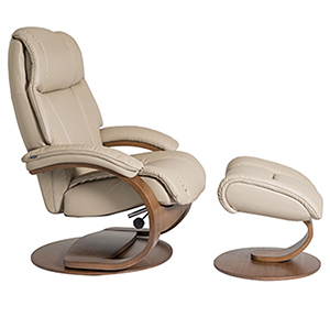 Fjords General C Frame Ergonomic Recliner Chair and Ottoman Scandinavian Lounger