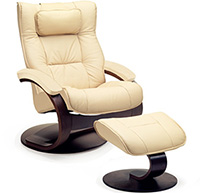 Fjords Regent C Frame Ergonomic Recliner Chair and Ottoman Scandinavian Lounger